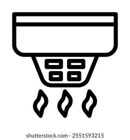 Smoke detector icon line style transparent