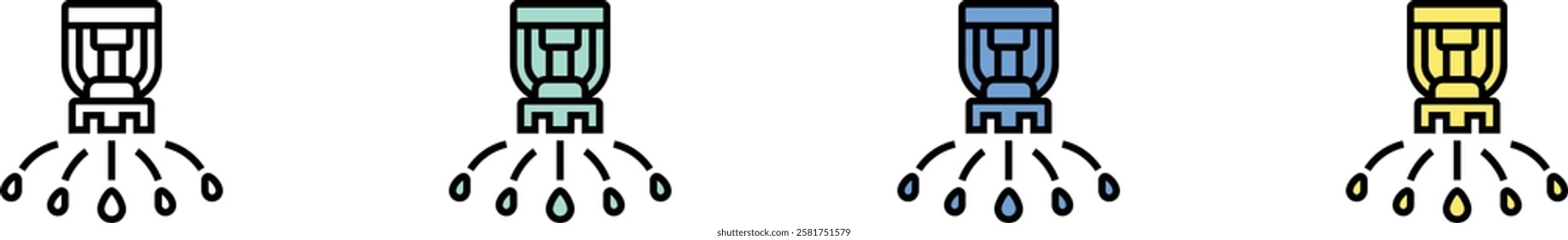 smoke detector icon. Outline, Green, Blue and Yellow Style Design Isolated On White Background