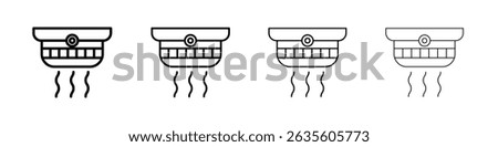 Smoke detector icon Outline sign symbol set
