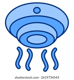 Ícone do Detector de fumaça representado pelo estilo Azul do Detector de fumaça.