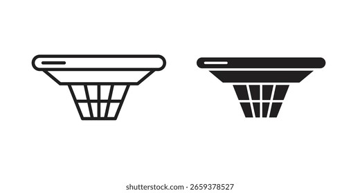 Smoke detector icon set, line and black glyph style for food app website.