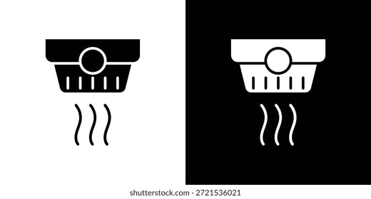 Smoke detector icono silueta Vector plano paquete de diseño de ilustración.