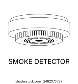Smoke Detector Icon Symbol. Smoke Alarm. Vector Illustration Isolated on White Background. 