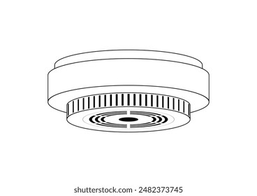 Símbolo de ícono de detector de Smoke. Alarma de Smoke. Ilustración vectorial aislada sobre fondo blanco. 