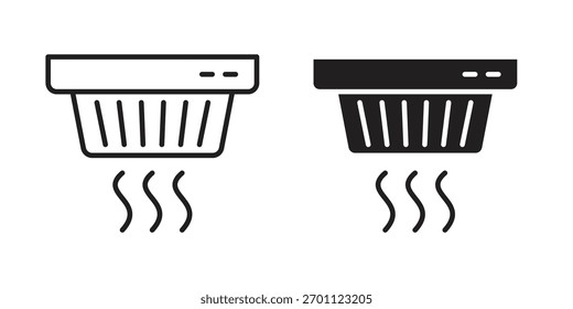 Rauchmelder Symbol Vektorsymbol flach und trendige Strich Linie Pack
