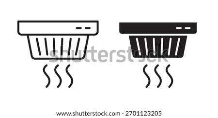 Smoke detector icon vector glyph flat and trendy stroke line pack
