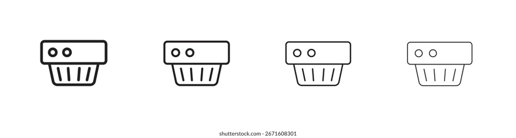 Rauchmelder-Symbol, Vektorgrafik, Linien-Design-Symbol. Bearbeitbare Striche.