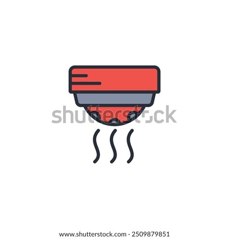 Smoke detector icon. vector.Editable stroke.linear style sign for use web design,logo.Symbol illustration.