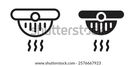 Smoke detector icons in outline and stroke versions