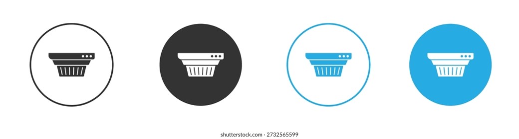 Smoke detector icons Set in Flat Vector Style