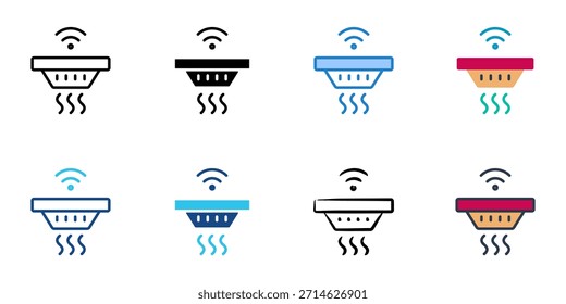 Los iconos del detector de Smoke establecen la colección de Vector de estilo múltiple. 
