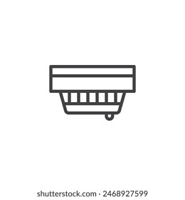 Smoke Detector line icon. linear style sign for mobile concept and web design. Smoke alarm outline vector icon. Symbol, logo illustration. Vector graphics