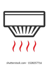 Smoke detector linear icon. Fire alarm system. Thin line illustration vector. 