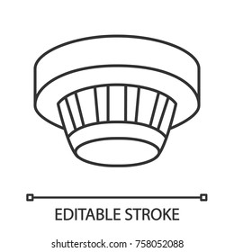 Smoke detector linear icon  Fire alarm system  Thin line illustration  Contour symbol  Vector isolated outline drawing  Editable stroke