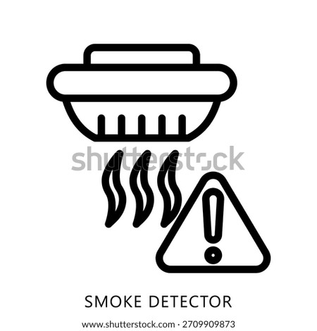 Smoke Detector Outline Icon Mini Illustration, Use For Modern Concept, Print, Ui, Ux Kit, Web And App Development. Vector Related To Firefighter, Rescue And More