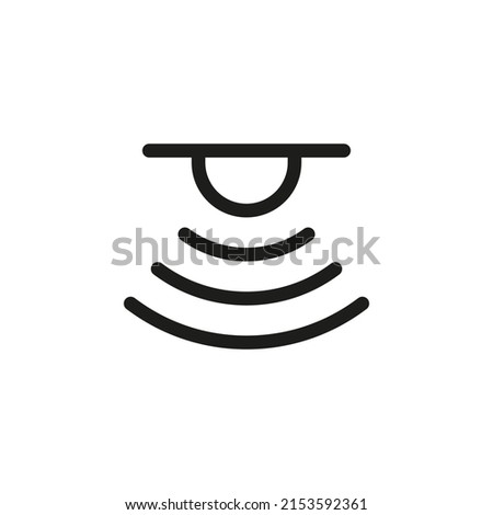 Smoke detector outline vector icon. Smoke alarm system