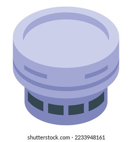 Smoke detector security icon isometric vector. Fire alarm. Battery change