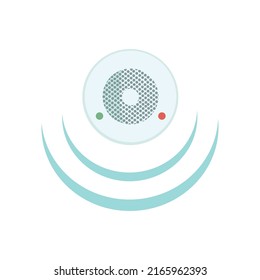 Smoke detector semi flat color vector object. Full sized item on white. Home protection. Smart home. Wireless system simple cartoon style illustration for web graphic design and animation