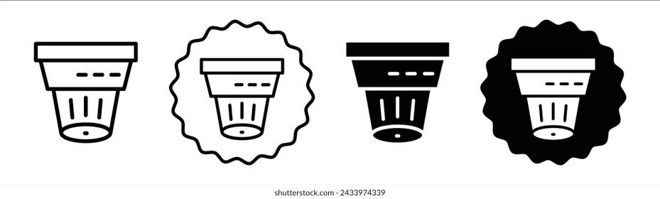 Smoke detector set in black and white color. Smoke detector simple flat icon vector