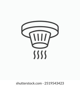 Smoke detector thin liner icon isolated