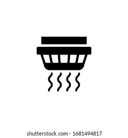 Vektorillustration des Rauchmelders Symbol auf schwarz-solidem, flachem Design-Symbol einzeln auf weißem Hintergrund