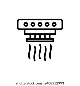 Smoke detector vector line icon illustration.