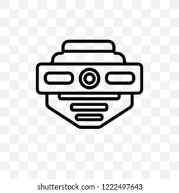 smoke detector vector linear icon isolated on transparent background, smoke detector transparency concept can be used for web and mobile