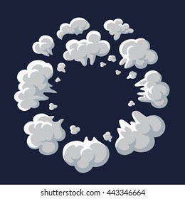 Smoke And Dust Explosion Cartoon Frame Vector