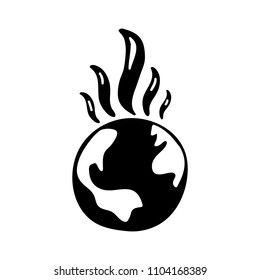Smoke earth icon. Vector illustration.