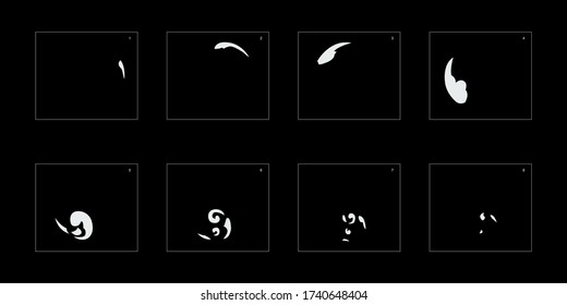 Smoke effect. smoke animation sprite sheet. classic smoke effect animation for game or cartoon or animation. vector style animation effect 1793.