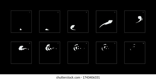 Smoke effect. smoke animation sprite sheet. classic smoke effect animation for game or cartoon or animation. vector style animation effect 1859.