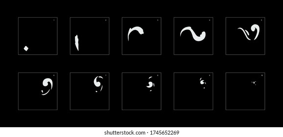 Smoke effect. smoke animation sprite sheet. classic smoke effect animation for game or cartoon or animation. vector style animation effect 1895.