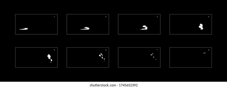 Smoke effect. smoke animation sprite sheet. classic smoke effect animation for game or cartoon or animation. vector style animation effect 1889.