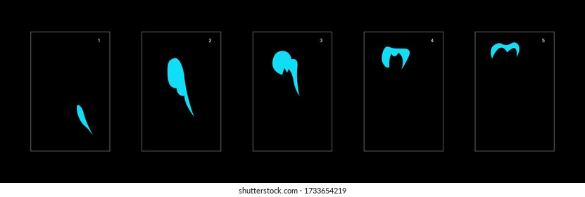 Smoke effect. blue smoke animation sprite sheet. classic smoke effect animation for game or cartoon or animation. vector style animation effect 1656.