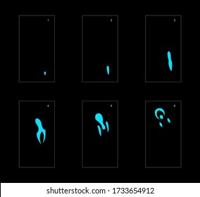 Smoke effect. blue smoke animation sprite sheet. classic smoke effect animation for game or cartoon or animation. vector style animation effect 1644.