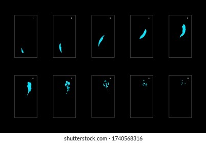 Smoke effect. blue smoke animation sprite sheet. classic smoke effect animation for game or cartoon or animation. vector style animation effect 1782.