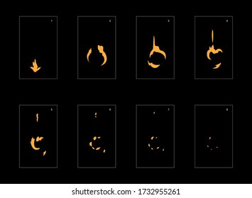 Smoke effect. dust smoke animation sprite sheet. classic dust smoke effect animation for game or cartoon or animation. vector style animation effect 1615.