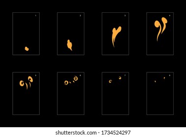 Smoke effect. dust smoke animation sprite sheet. classic dust smoke effect animation for game or cartoon or animation. vector style animation effect 1651.