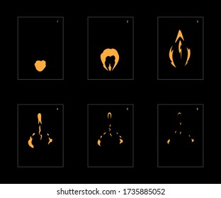 Smoke effect. dust smoke animation sprite sheet. classic dust smoke effect animation for game or cartoon or animation. vector style animation effect 1681.