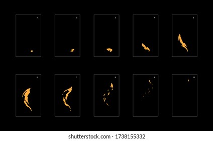 Efecto humo. hoja de animación de humo de polvo. animación clásica con efecto de humo de polvo para juegos, dibujos animados o animaciones. efecto de animación de estilo vectorial 1747.
