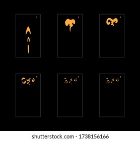 Smoke effect. dust smoke animation sprite sheet. classic dust smoke effect animation for game or cartoon or animation. vector style animation effect 1723.