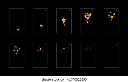 Efecto humo. hoja de animación de humo de polvo. animación clásica con efecto de humo de polvo para juegos, dibujos animados o animaciones. efecto de animación de estilo vectorial 1801.