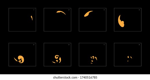 Smoke effect. dust smoke animation sprite sheet. classic dust smoke effect animation for game or cartoon or animation. vector style animation effect 1795.