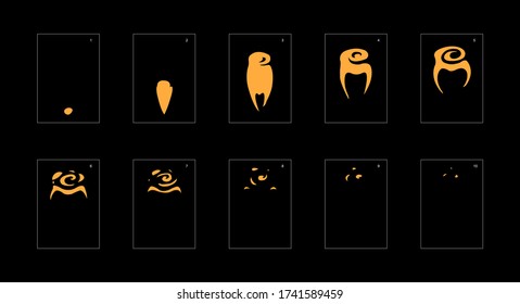 Smoke effect. dust smoke animation sprite sheet. classic dust smoke effect animation for game or cartoon or animation. vector style animation effect 1819.