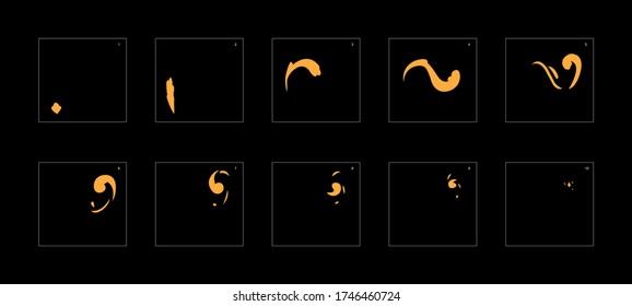 Smoke effect. dust smoke animation sprite sheet. classic dust smoke effect animation for game or cartoon or animation. vector style animation 