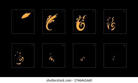 Smoke effect. dust smoke animation sprite sheet. classic dust smoke effect animation for game or cartoon or animation. vector style animation effect 