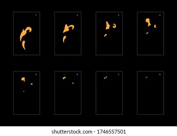 Smoke effect. dust smoke animation sprite sheet. classic dust smoke effect animation for game or cartoon or animation. vector style animation effect 1915.