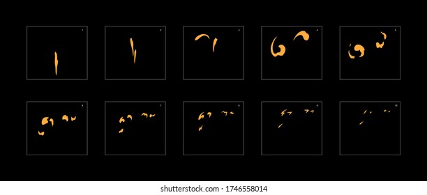 Smoke effect. dust smoke animation sprite sheet. classic dust smoke effect animation for game or cartoon or animation. vector style animation effect 1903.