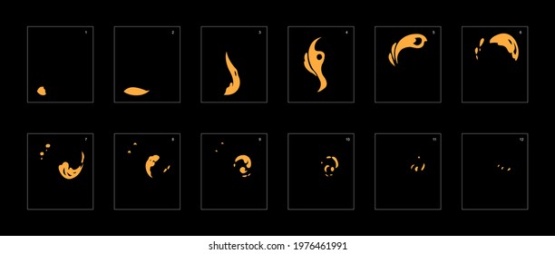 Smoke effect. dust smoke animation sprite sheet. classic dust smoke effect animation for game or cartoon or animation. vector style animation effect 1933.