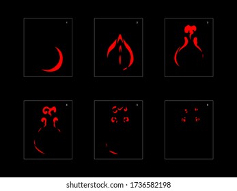 Efecto humo. hoja de papel de animación de humo de fuego. animación clásica con efecto humo de fuego para juegos, dibujos animados o animaciones. efecto de animación de incendio de estilo vectorial 1700.